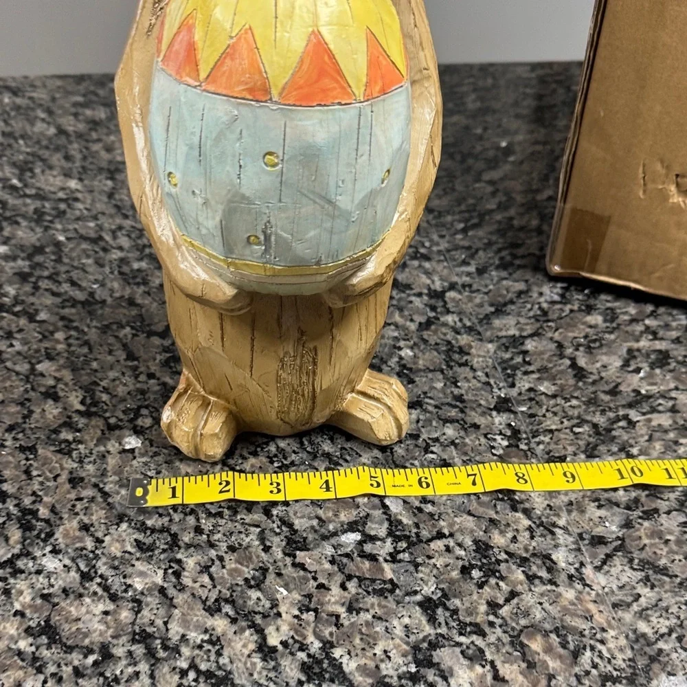 Easter Bunny with Egg Figurine resin NEW 20 inches